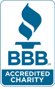 better business bureau (BBB) accredited charity seal in blue